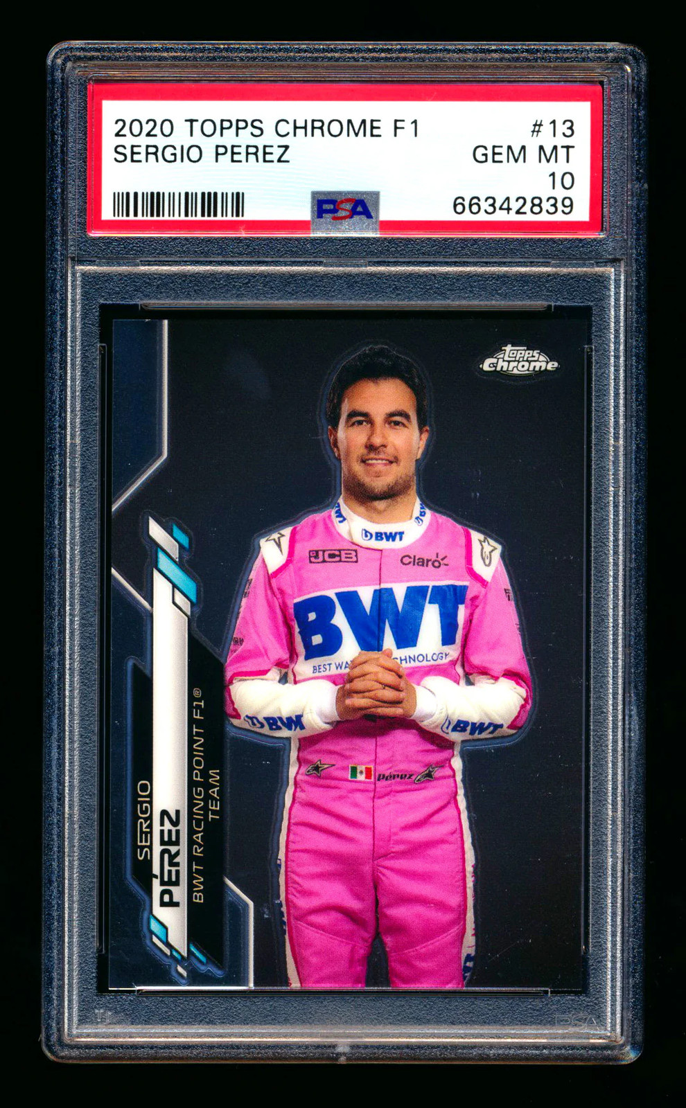 2020 Topps Chrome F1 #13 Sergio Perez RC Portrait PSA 10