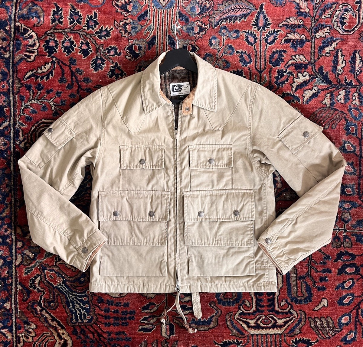 Engineered Garments Cruiser Jacket Tan Multi pocket Flannel Lined Mens XS View 5