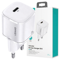 Usams T36 USB-C LadegeräT 20W PD3.0 Mini, Weiß