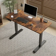 Electric height-adjustable desk Features a solid steel frame Adjustable height