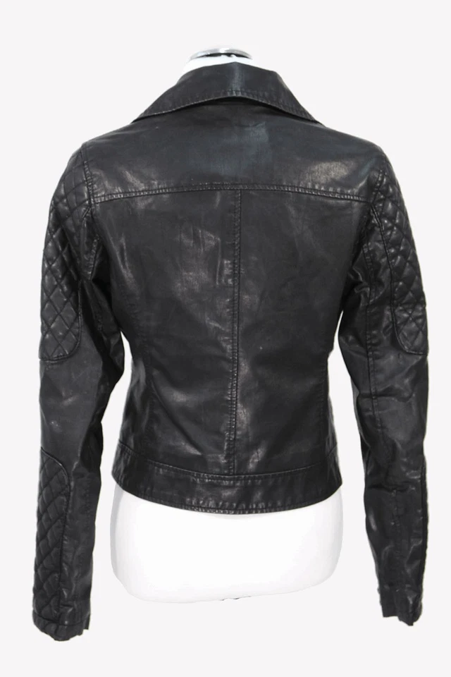 Topshop Damen Jacke Gr. 34 Schwarz Biker Jacke Freizeit Alltag Herbst Jacket - Bild 3 von 4