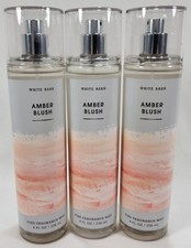 White Barn: AMBER BLUSH by Bath Body Works Fine Fragrance Mist 8 oz Lot of 3
