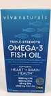 Viva Naturals Triple Strength Omega 3 Fish Oil Supplement 2500mg 180 Ct EXP 9/26