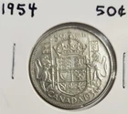 1954 Canada Silver Half Dollar 50 cent coin - Key Date - Low Mintage