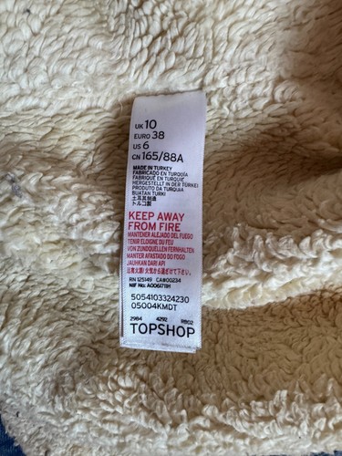 Ladies Topshop MOTO Fur Lined Denim Jacket, UK 10 - Picture 5 of 14