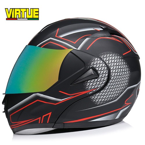 Bluetooth Flip Up Motorcycle Helmet Full Face Dual Lens Moto Helmet Anti-Fog DOT - Picture 44 of 64