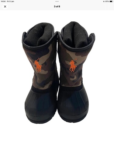 Polo Ralph Lauren Kids Snow Boot Camouflage UK Size 6 New - Picture 3 of 6