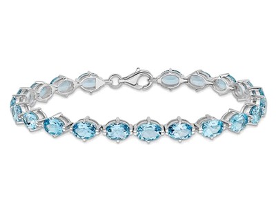 18.90 Carat (ctw) Light Swiss Blue Topaz Bracelet in Sterling Silver