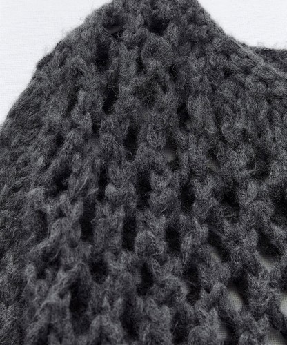 ZARA - SOLD OUT!!! GREY OPEN KNIT SWEATER WITH VENT - size M- NWT - Picture 2 of 5