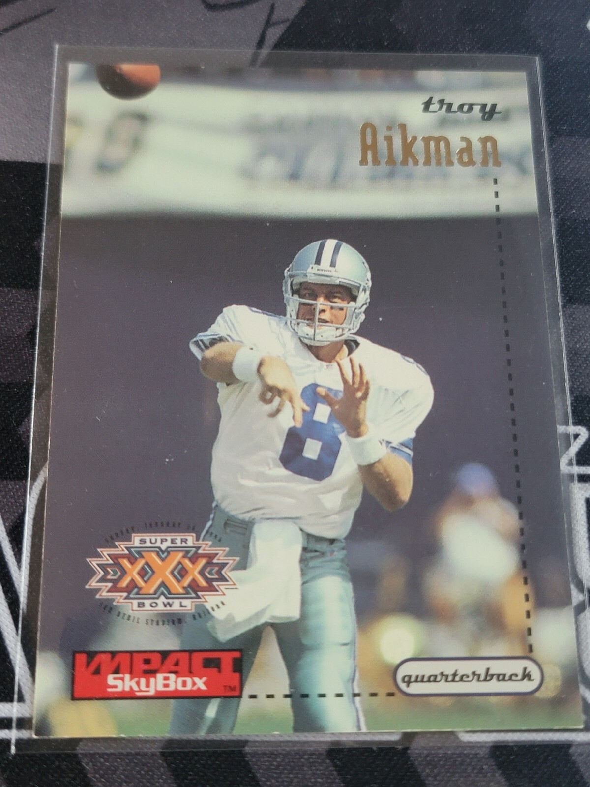 TROY AIKMAN 1996 Skybox Impact #33.  COWBOYS