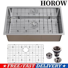 30-33'' Top Mount Kitchen Sink Drop in 304 Stainless Steel Single Bowel W/Drain