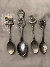 4 Alaska Souvenir Spoons VTG