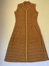 Cottage Core Dress House Coat Handmade Boho Funky A-Line Trimmed Neckline Flower