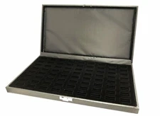 72 SLOT Ring Display Case Organizer Covered Top Jewelry Storage Box Tray Holder