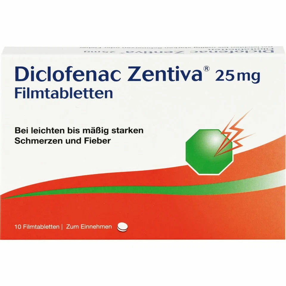 ZENTIVA PHARMA GMBH DICLOFENAC Zentiva 25 mg Filmtabletten 10 St PZN10273621