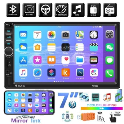2Din 7 inch HD Touch Screen Car Stereo MP5 Player Bluetooth Radio USB/TF