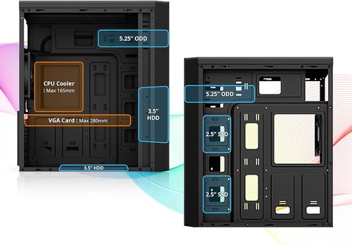 High-Strength PC Tower Case with Optimal Cooling & USB Ports for Gaming/Office - Picture 6 of 11