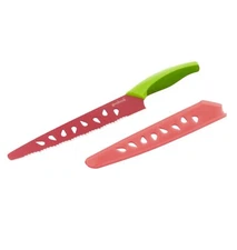 Good Cook Watermelon Knife ~ 9" Serrated Blade w/ Sheath Melon Knife Pink+Green