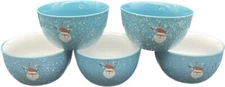Clay Art SANTA”BELIEVE” 6” Cereal Dessert Soup Bowls Set Of 5 NEW