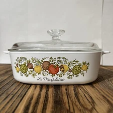 Corning Ware La Marjolaine Spice Of Life 2 Quart Casserole Dish Pyrex A2B Lid 