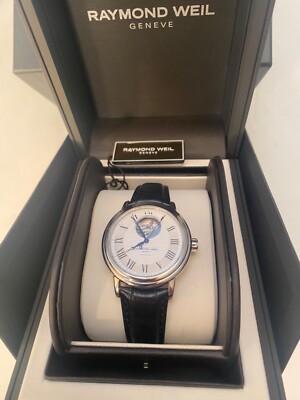 Raymond Weil Maestro Silver Dial Men's 2837-PC-00659 39mm Silver Leather Watch