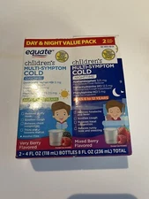 Equate Children's Daytime/Nighttime Multi-Symptom Cold Liquid, 4 fl oz, 2 Count