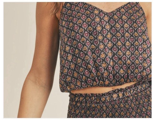 Reset The Alli Top Tank Top Womens Small Blue Floral Print Adjustable Straps - Picture 11 of 13