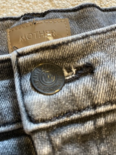 MOTHER Women Jeans Sz 27 The Hustler Heel Magic 8 Ball Gray USA 33” Inseam GUC - Bild 18 von 24
