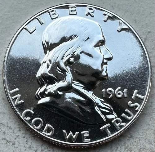 1961 Proof Franklin Half Dollar 90% Silver-INV#8707