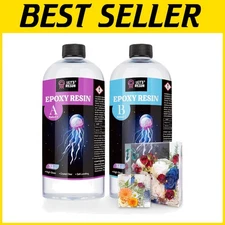1/2 Gallon Clear Epoxy Resin for Jewelry Making - Low Odor & Scratch Resistant