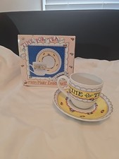 Mary Engelbreit "Time For Tea" Cup/Saucer Set In Box Yellow Floral Cottage Read