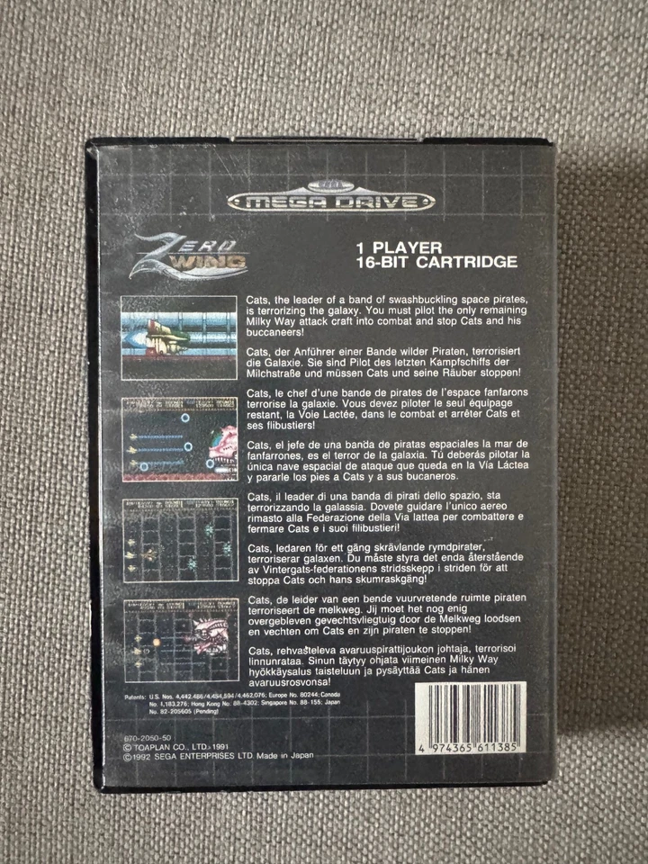 Mega Drive ZERO WING *Works on Genesis* Rare Sega PAL Version REGION FREE - Image 2 of 3