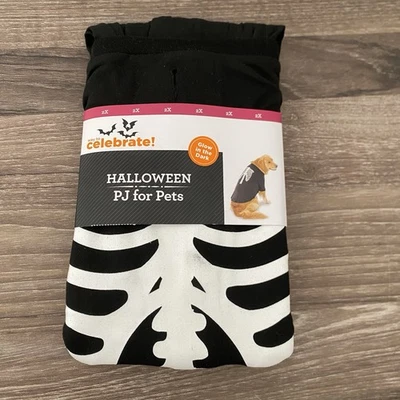 Way To Celebrate Halloween Skeleton Pet Pajamas Glow in the Dark Size 2X - Image 1 of 4