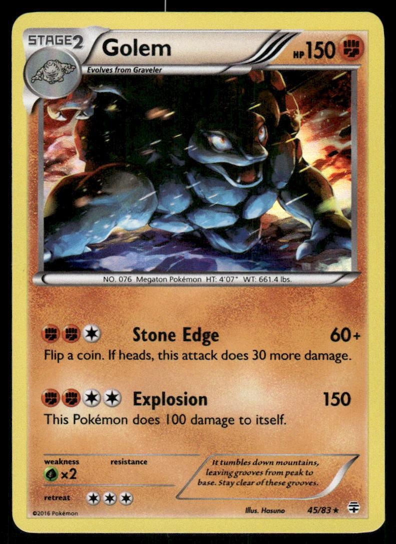 Pokemon Cards Golem 45/83 Generations Holo Rare NM