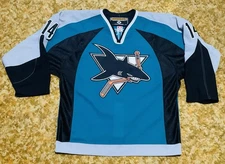 AUTHENTIC SAN JOSE SHARKS JONATHAN CHEECHOO JERSEY 48 KOHO W/ FIGHT STRAP RARE