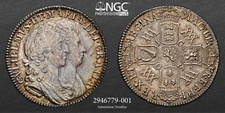 1693 William & Mary Shilling NGC AU55