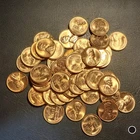 1958-D, Lincoln Wheat Penny, Lot Of 50, One Roll, Brilliant Uncirculated, RED
