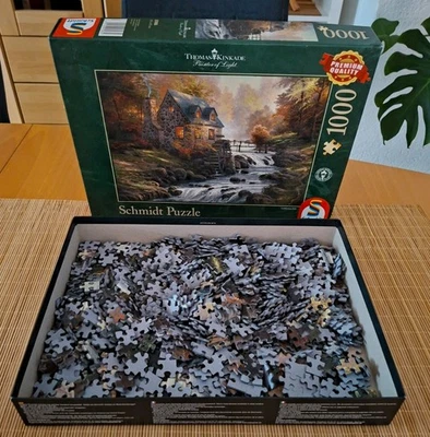 Schmidt: Puzzle, Thomas Kinkade "Bei der alten Mühle" 1000 Teile - Bild 1 von 4