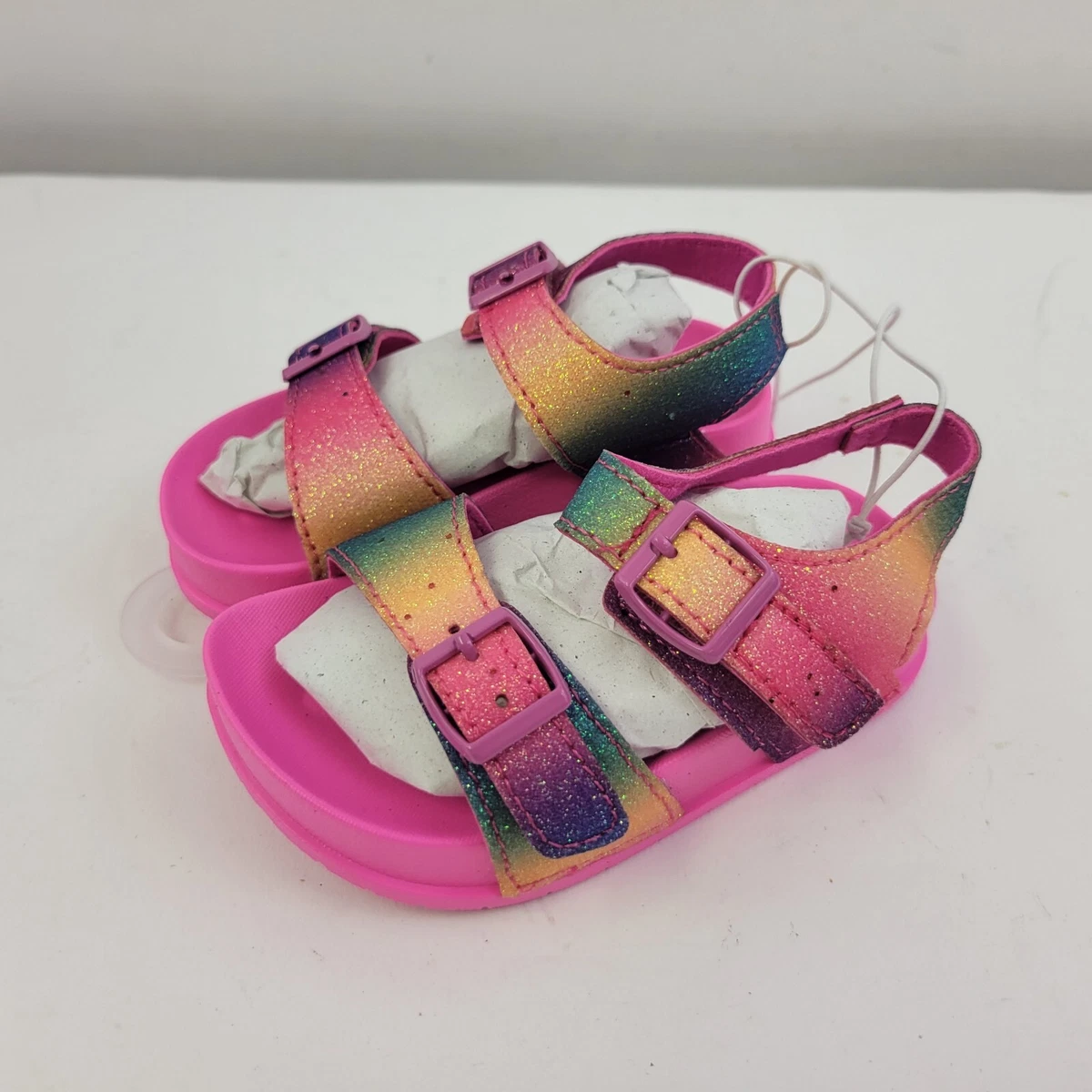 Laura Ashley Sandals Toddler Little Girl s 5 Pink Purple Rainbow