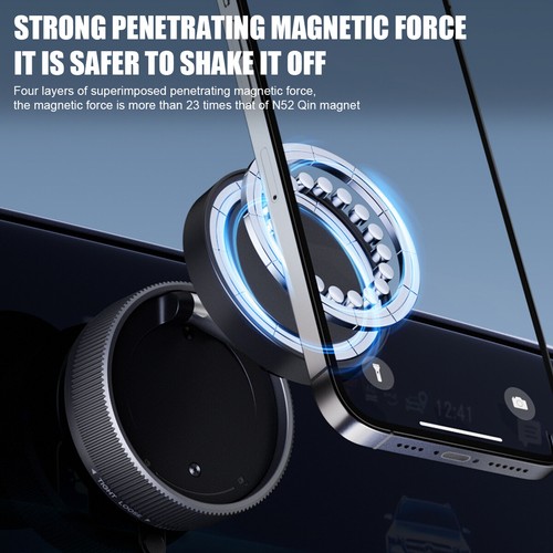 360° Rotation Car Phone Holder Electric Vacuum Magnetic Suction Car Phone Mount - Photo 9 sur 13