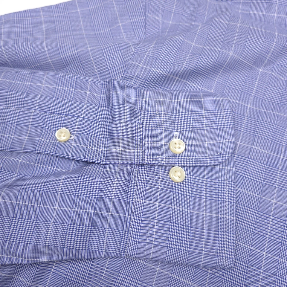 $168 Polo Ralph Lauren Calce Personalizado Azul Cuadros Popelina Camisa de Vestir Hombres Grande 16.5 Foto 3 de 4