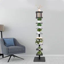 Rotating Spine Bookshelf Vertical Spine Book Tower 9-Tier Metal Book Organizer