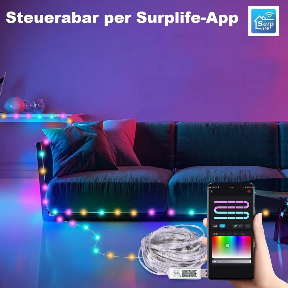 Neon LED Schild USB Licht Wand Deko Leuchte Beleuchtung RGB, App, Fernbedienung - Bild 4 von 4