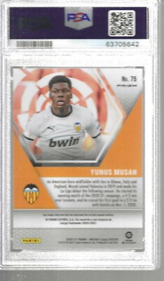 2020-21 MOSAIC LA LIGA #75 YUNUS MUSAH PEACOCK CHOICE ROOKIE PSA
