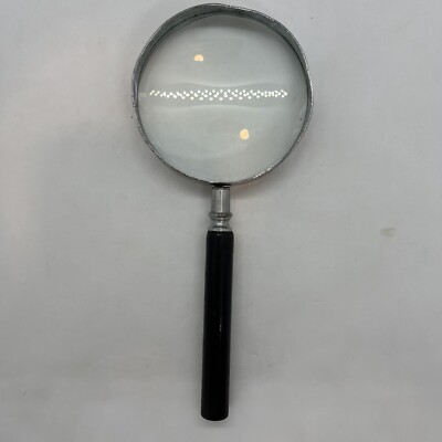 Vintage Reading Magnifying Glass 7 Inch Long, 3 Inch Diameter Lens