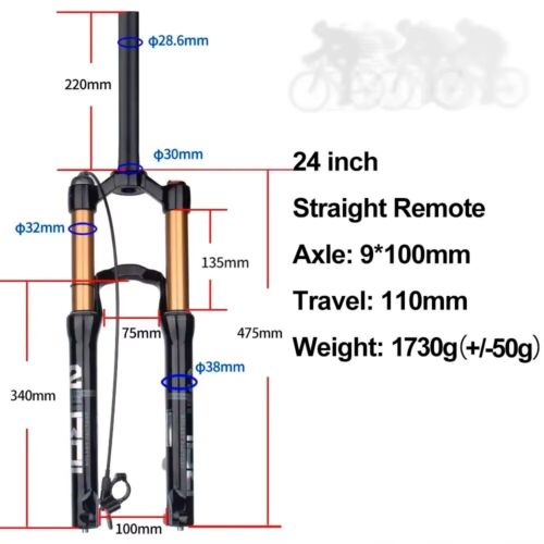Air Suspension 24/20 Inch Fork Qr/Thru Axle Shock Absorber Bicycle Front Forks - Picture 17 of 25
