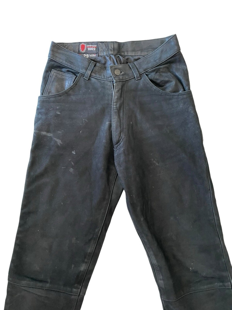 Pash Cowboy Leather Pants 1002 Slim Straight Men's Size