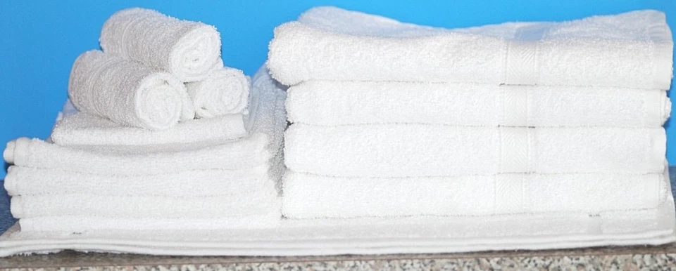 Bath Towel 6 Piece Towel Set Blended White Premium Quality Great for Airbnbs B&B - Image 4 of 4