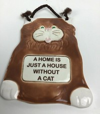 Smokey Mountain Cat Pottery Wall Hanging A Home Is Just A House Without A Cat