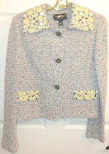 NWT St. John Couture Crystal and Sequin Studded Lightweight Jacket Sz6